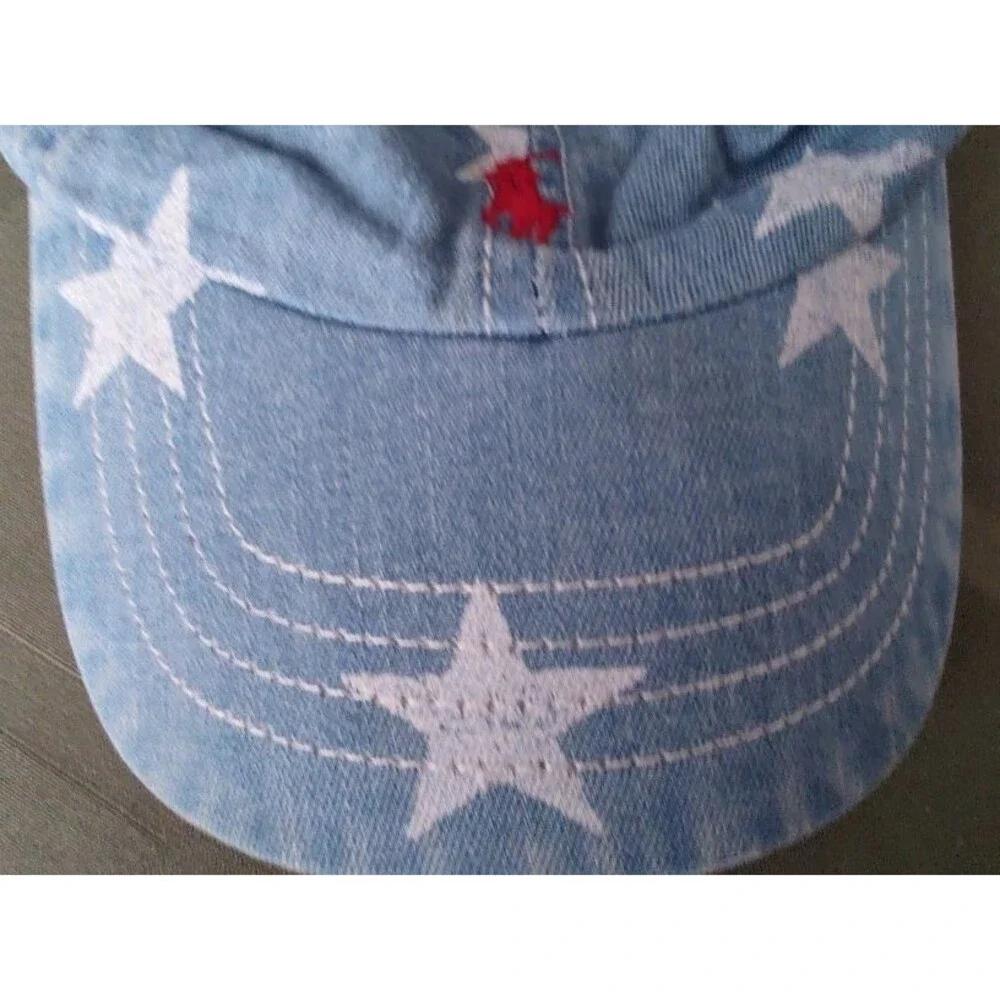 Boy's Polo Ralph Lauren 100% Cotton Stars & Red Logo Hat One Size 12-24 Months